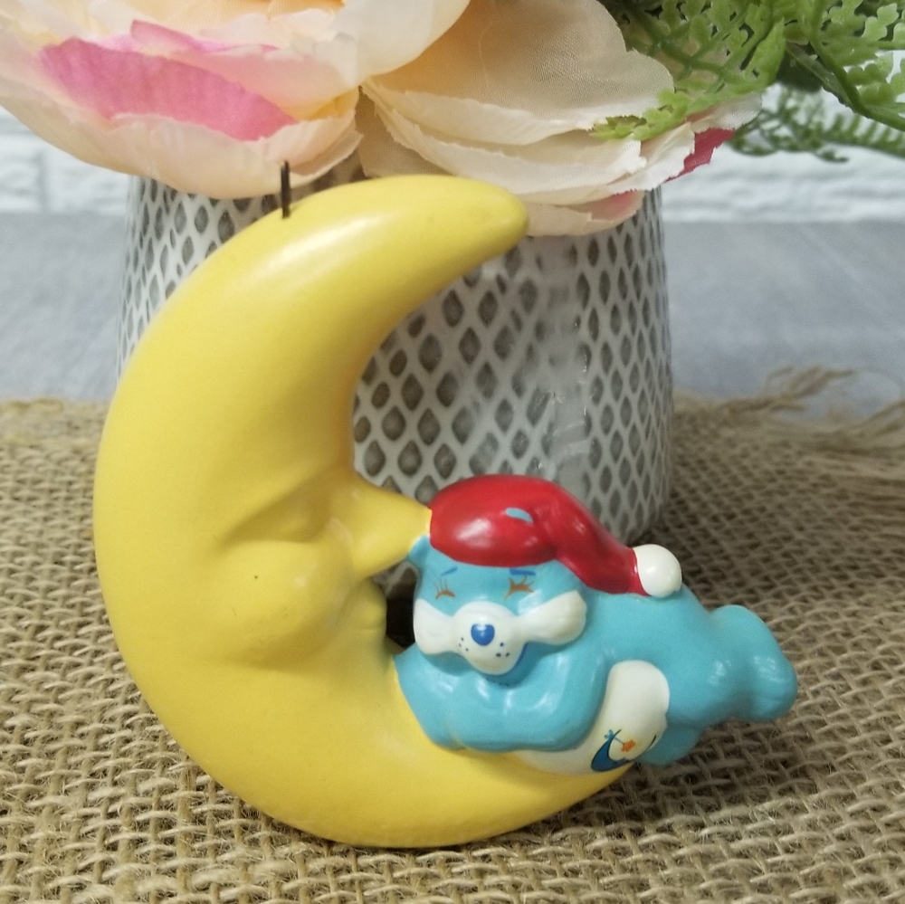 Vintage 1985 Care Bear And Crescent Moon Ornament